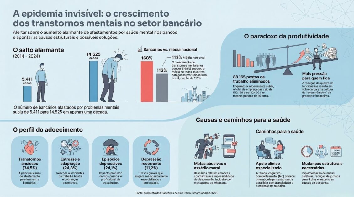 saúde mental prevenção psicólogo para bancários Ângelo Oliveira BH burnout no trabalho