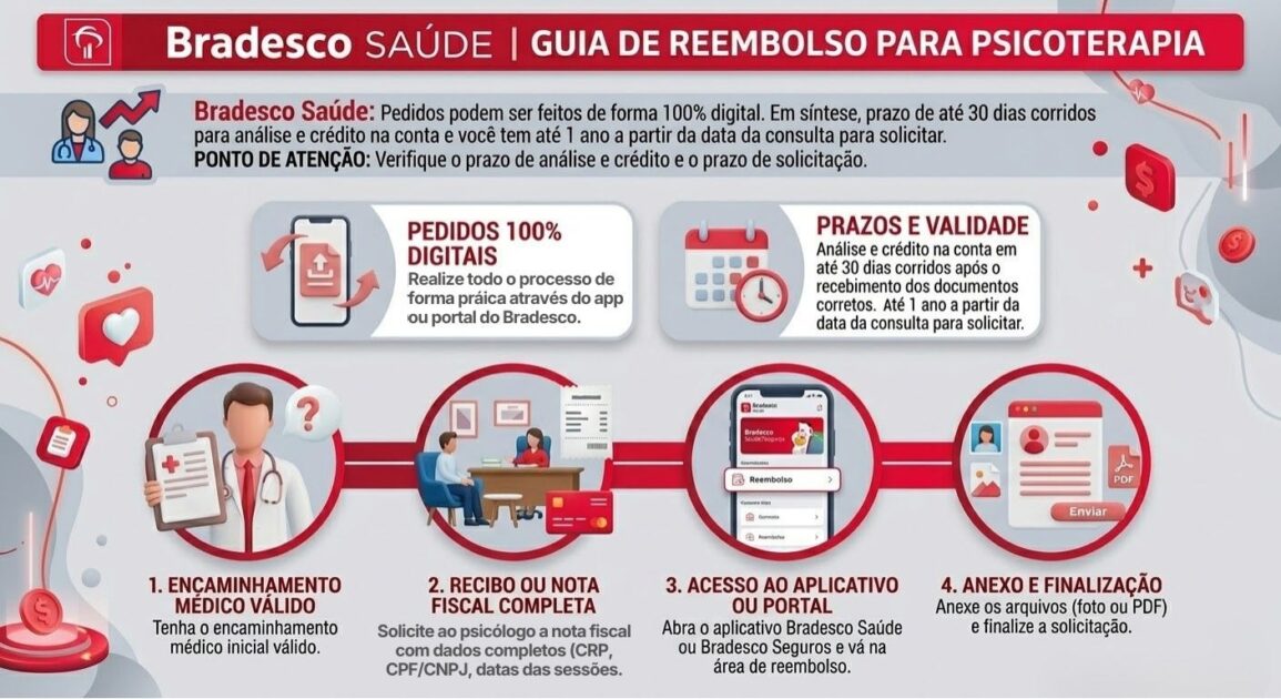 reembolso de psicólogo Bradesco passo a passo