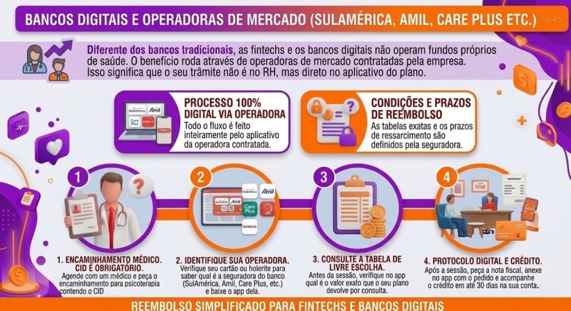 Nubank, Inter e outro bancos digitais reembolso de psicólogo saúde mental